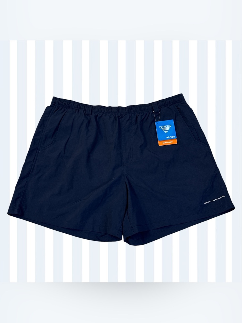 Columbia Men's Navy Blue PFG Wet/Dry Shorts With Liner, Size XL, 6in